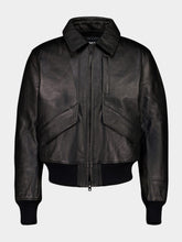 Y-3 Black Leather Bomber Jacket