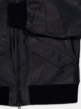 Y-3 Black Leather Bomber Jacket
