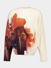 Y-3 Core White AOP Knit Crew Sweater