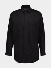 Black Cotton Sport Shirt with Chest Pocket