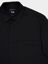 Y-3 Black Cotton Sport Shirt with Chest Pocket