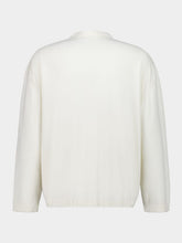 Commas Cream Long Sleeve Boxy Knit Cotton Polo