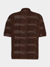 Commas Open-Knit Chocolate Polo