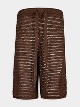 Commas Open-Knit Brown Shorts