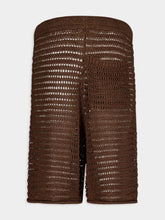Commas Open-Knit Brown Shorts