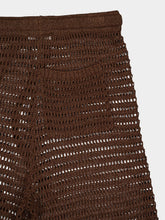 Commas Open-Knit Brown Shorts