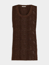 Commas Open-Knit Brown Tank Top