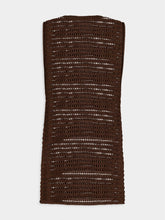 Commas Open-Knit Brown Tank Top