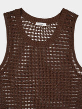 Commas Open-Knit Brown Tank Top