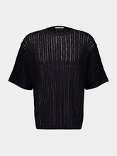 Commas Black Pointelle Knit T-Shirt