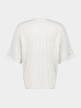 Commas Off-White Pointelle Knit T-Shirt
