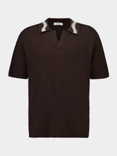 Commas Brown Polo Hand Crochet Cotton