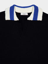 Black Hand-Crochet Collar Polo | PDP - Fashion Clinic