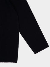 Commas Black Long Sleeve Buttoned Knit Cotton Shirt