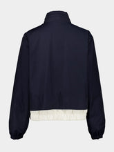 Moncler Navy Blue Janze Hooded Twill Short Down Jacket