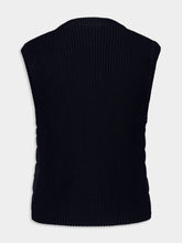 Moncler Navy Blue Tricot Panel Padded Gilet