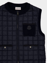 Moncler Navy Blue Tricot Panel Padded Gilet