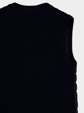 Moncler Navy Blue Tricot Panel Padded Gilet