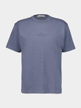 Stone Island Dark Blue Organic Cotton T-Shirt with Logo Embroidery