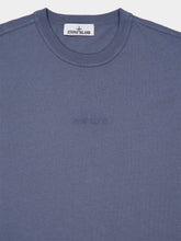 Stone Island Dark Blue Organic Cotton T-Shirt with Logo Embroidery