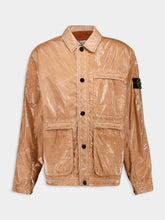 Stone Island Sienna Brown Glossy Cotton Utility Jacket