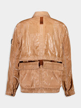 Stone Island Sienna Brown Glossy Cotton Utility Jacket
