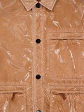 Stone Island Sienna Brown Glossy Cotton Utility Jacket