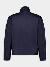 Stone Island Navy Blue High-Neck Nylon Jacket
