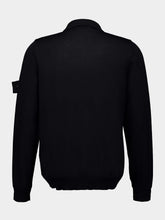 Stone Island Black Long Sleeve Virgin Wool Polo Shirt