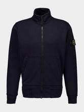 Stone Island Navy Blue Compass-Badge Zipped Sweatshirt