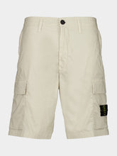 Stone Island Sand Beige Stretch Cotton Cargo Bermuda Shorts