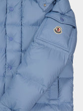 Moncler Light Blue Maya 70 Hooded Short Down Jacket