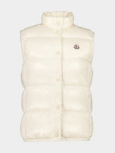 Moncler White Badia Glossy Nylon Down Gilet