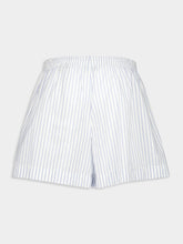 Moncler Blue Striped Nylon Shorts for Women