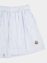 Moncler Blue Striped Nylon Shorts for Women