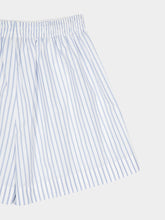 Moncler Blue Striped Nylon Shorts for Women