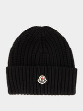 Moncler Black Wool-Cashmere Beanie