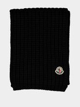 Moncler Black Wool Knit Scarf