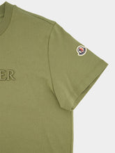 Moncler Green Cotton T-Shirt with Tonal Embroidered Logo