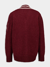 Moncler Burgundy Padded V-Neck Cotton and Wool Blend Jumper