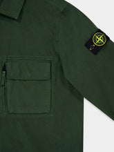 Stone Island Juniper Green Canvas Cotton Overshirt