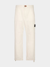Stone Island Ivory Recycled Cotton Gabardine Trousers