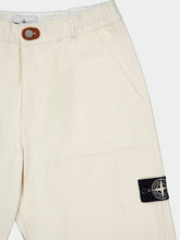 Stone Island Ivory Recycled Cotton Gabardine Trousers