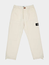 Stone Island Ivory Recycled Cotton Gabardine Trousers