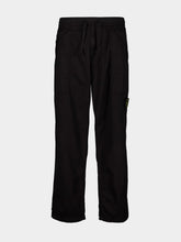 Stone Island Black Relaxed Fit Trousers with Logo