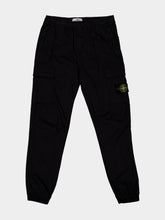 Stone Island Black Supima Cotton Cargo Trousers