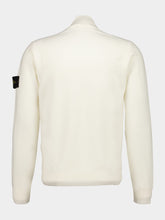 Stone Island Ivory Stretch Wool Half-Button Jumper