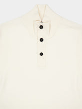 Stone Island Ivory Stretch Wool Half-Button Jumper