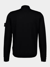 Stone Island Black Half-Zip Virgin Wool Jumper