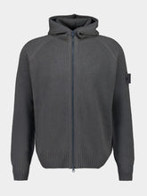 Stone Island Dark Grey Cashmere Zip-Up Hooded Jumper